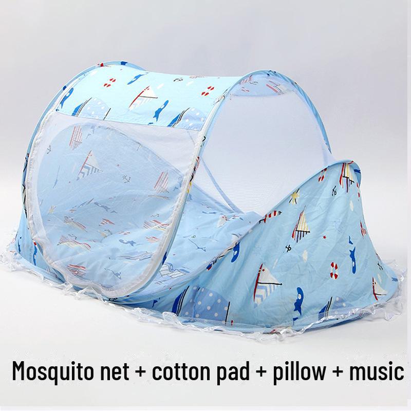 Комплект детской кроватки с москитной сеткой, спальным ковриком и подушкой (0-3 года)