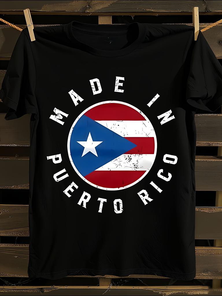 500 LEVEL Puerto Rico Flag T-Shirt Mens Tshirt Womens Tshirts with Letters Print Short Sleeves T-Shirt Casual Street Tee Shirt Top