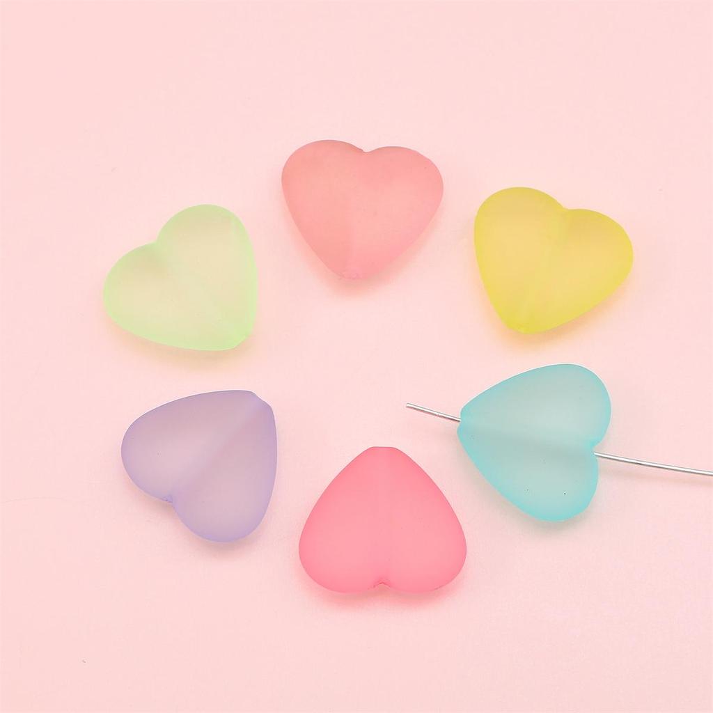 6 шт. акриловые матовые бусины персиковое сердце алмазные бусины для DIY ожерелье браслет серьги изготовление ювелирных изделий аксессуары для рукоделия