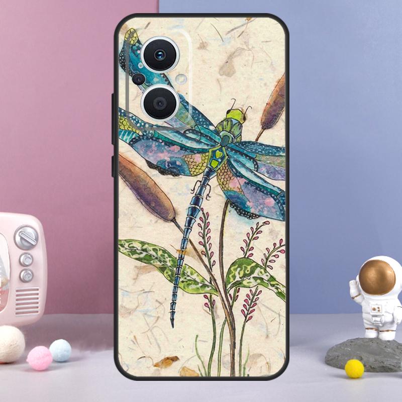 Роскошный чехол-футляр со стрекозой для OPPO Reno 14 F 11F 12F 13F 10 11 12 13 Pro 7 8 Lite Чехол для OPPO Find X8 X6 X5 X9 Pro