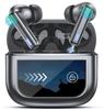T21 Черные Беспроводные Bluetooth Наушники-Вкладыши Стерео с Шумоподавлением, Сенсорный LCD-Экран, Зарядка Type-C