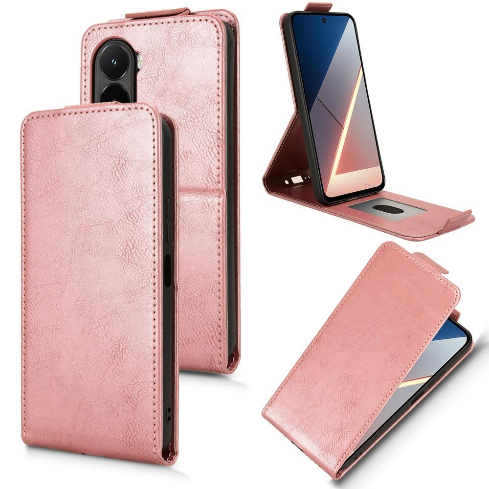 Для Xiaomi Poco M7 4G (США) (171 мм) Подставка Чехол Магнитная застежка Вертикальный откидной Кожаный чехол для телефона с держателем для карт