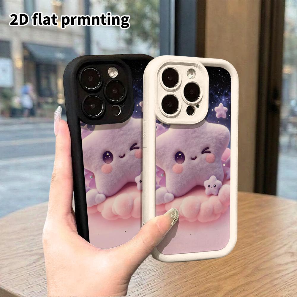 Phone Case: 2D flat, fits iPhone 18, 17, 16, 15, 14, 13, 12Pro, plush stars, perfect Christmas and Halloween holiday gift