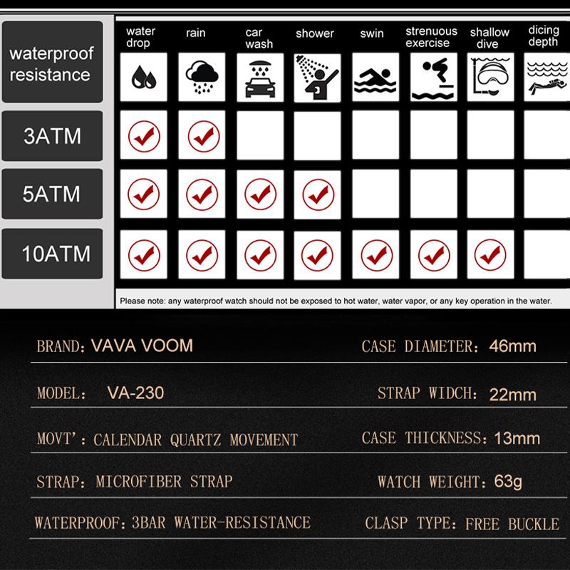 VA VA VOOM Повседневные спортивные кварцевые часы для мужчин, синие лучшие бренды, роскошные военные кожаные наручные часы, мужские часы, модные наручные часы с хронографом