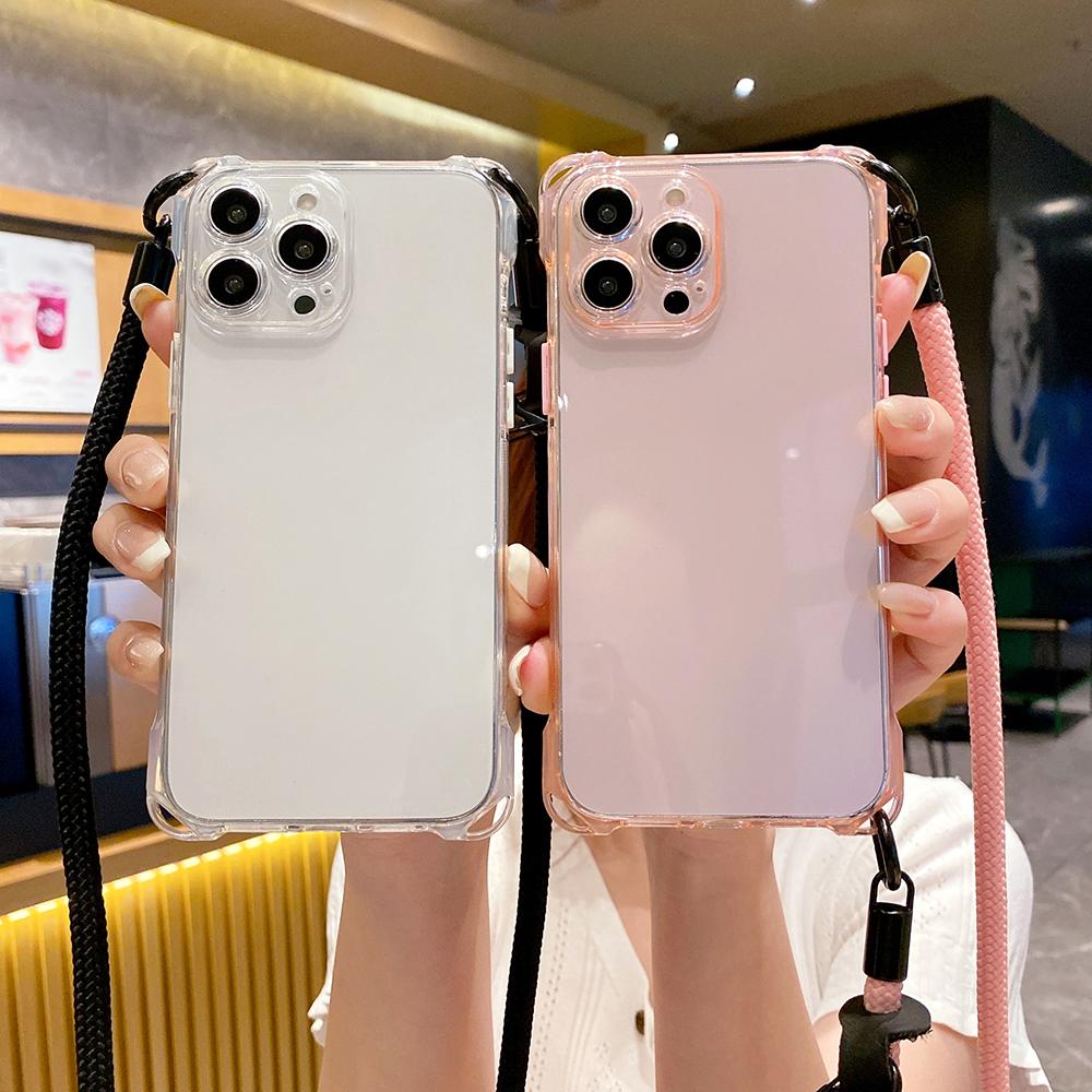 Чехол-ремешок для ожерелья через плечо, мягкий чехол для iPhone 15 Pro Max 14 Pro Max 15 Plus 13 12 11 Pro Max, противоударный силиконовый чехол