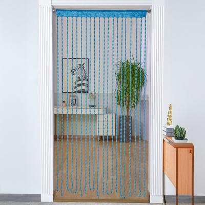 Дверная шторка из бусин 100x200см, шторка-бахрома, шторка с блестками, с фонариками, дверная шторка