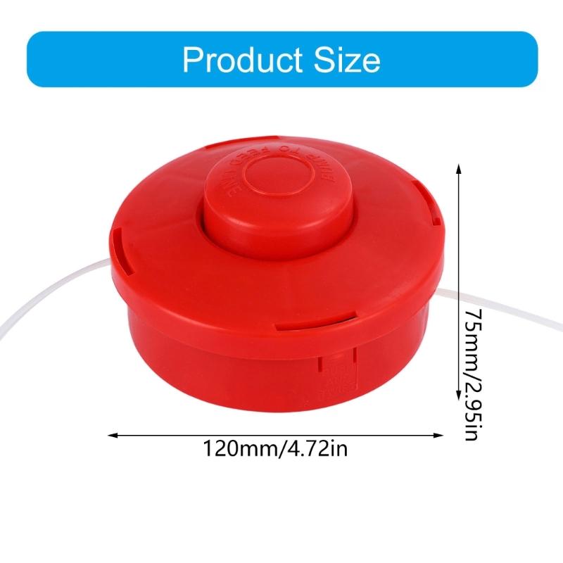 Сверхпрочная триммерная головка, сменная катушка, двухлесковая нейлоновая система подачи, материалы PP, подходит для аксессуаров для газонокосилок