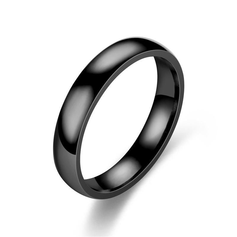 Japan and South Korea simple 4mm arc stainless steel smooth ring, European and American popular titanium steel couple ring hand jewelry wholesale