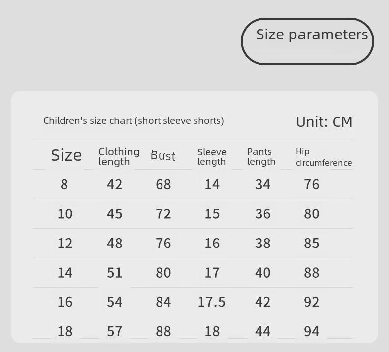 Пижамные комплекты Cross-border Summer Cloud Cotton Cartoon для девочек — топы с короткими рукавами и шорты для детей среднего и старшего возраста.