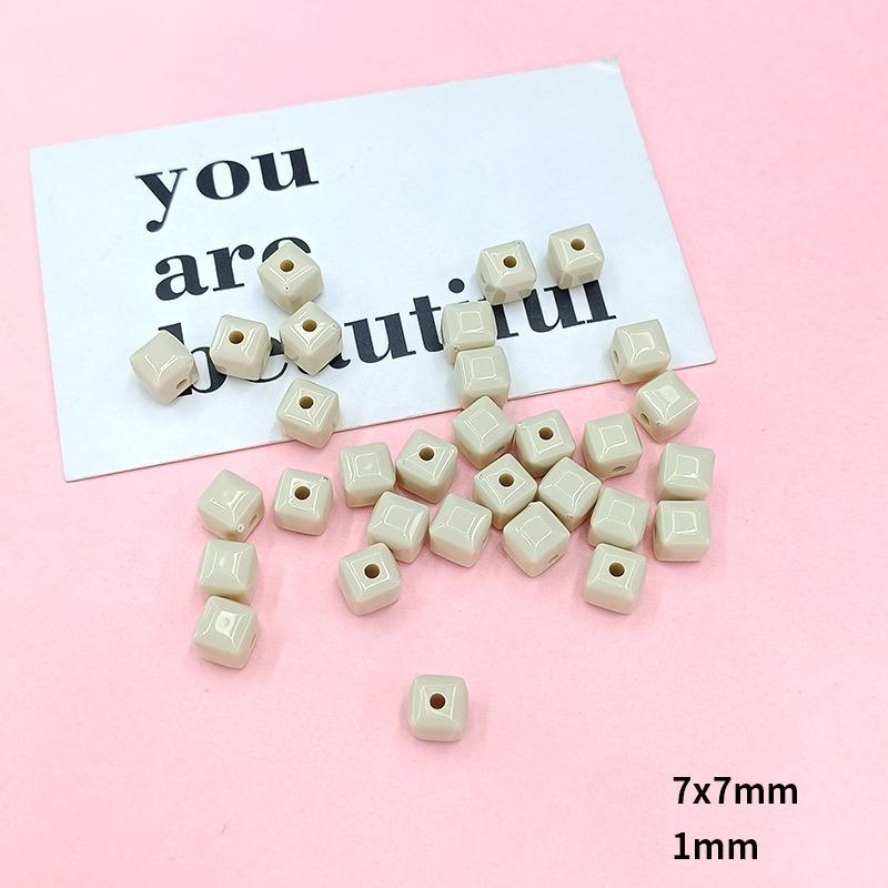 200pcs 7MM Candy Beads Beads and Bead Spacers DIY Hand Chain Mobile Phone Chain Bead String Acrylic Accessories Three-Dimensional Relief