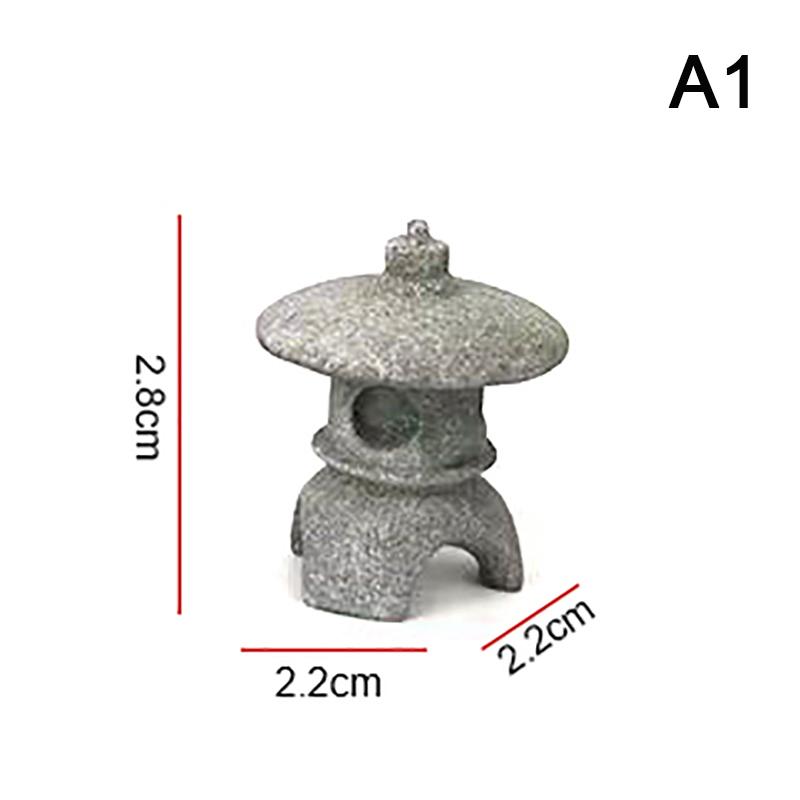 Retro Gazebo Chinese Lanterns Mini Pagoda Model Decoration Stone Miniature Statue Sandstone Home Accessories