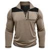 Мужские топы с воротником-стойкой, длинными рукавами, футболки контрастных цветов, свитшоты с застежкой-молнией и нагрудным карманом, повседневная спортивная одежда на осень и весну