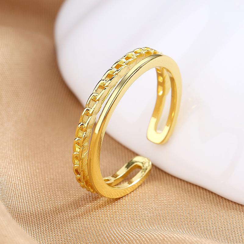 925 Sterling Silver Ring Open Adjustable Silver/Gold for Women Exquisite Student Girlfriend Jewelry Accessories Wedding Party