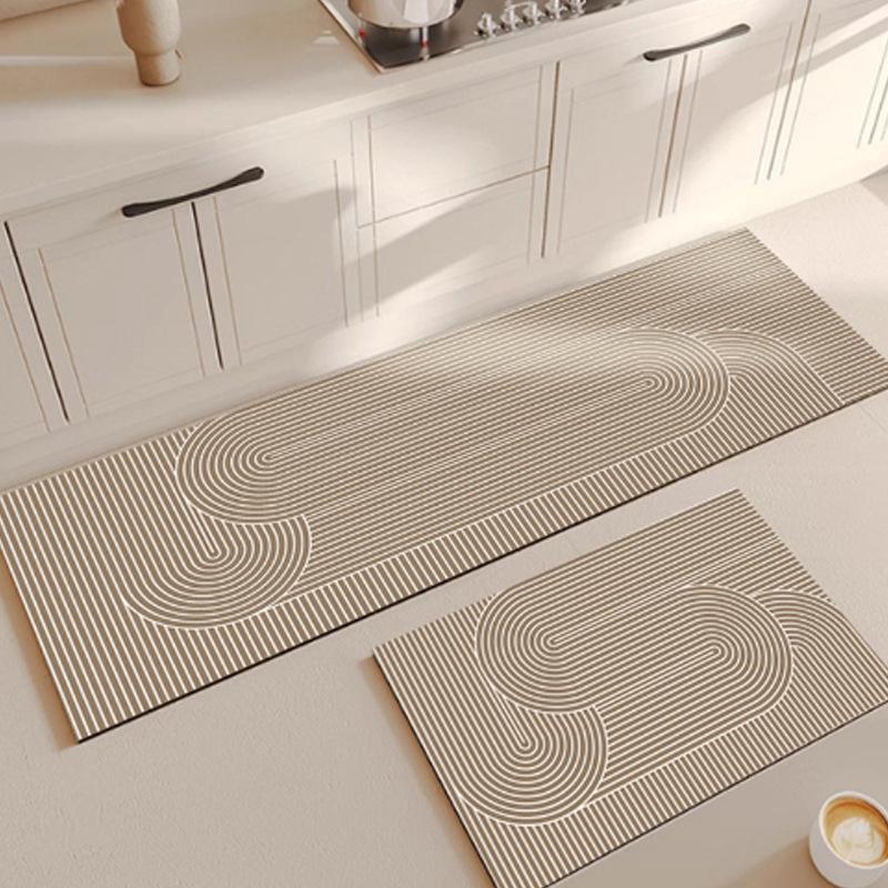 Minimalist Luxury Diatom Mud Kitchen Floor Mat Stain Resistant Water Absorbent Easy Care Non Slip Quick Dry Door Mat