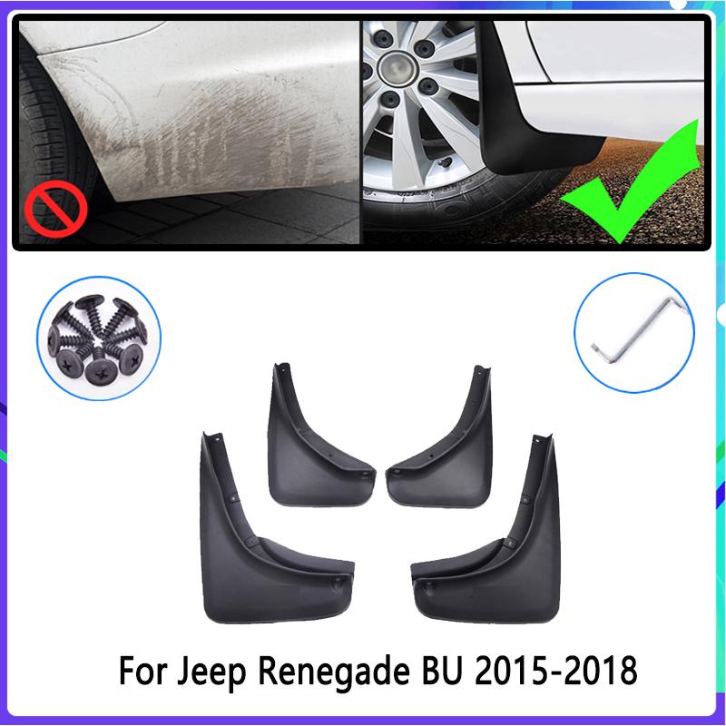 4 PCS Car Mud Flaps for Jeep Renegade BU 2015 2016 2017 2018 Mudguard Splash Guards Fender Mudflaps Auto