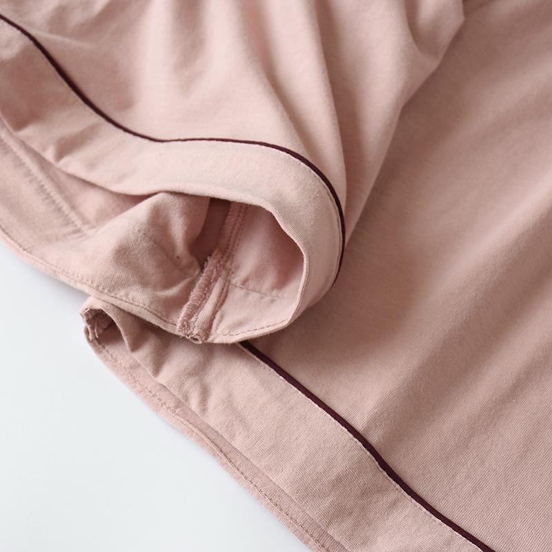 Summer 2025 New Cotton Couple Pajamas Suit Female Short-sleeved Shorts Pajamas Thin Home Service Suit Pyjamas Women Pink