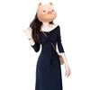 French long-sleeved dress, children's early autumn new temperament, advanced sense, waist and thin long dress, autumn and winter wear