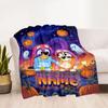 Halloween Night Adventure Personalized Name Blanket Lightweight Personalized Blanket Comfortable Throw For Sofa Bed Bedding Living Room All-Season Use