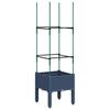Planter with Trellis Blue Gray 40 x 40 x 142.5 cm PP