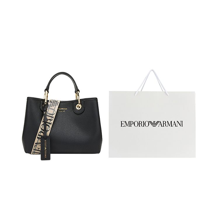 Emporio Armani MyEA Съемный плечевой ремень Сумка через плечо из ПУ Маленькие женские сумки Черный Y3D166YFO5B85218