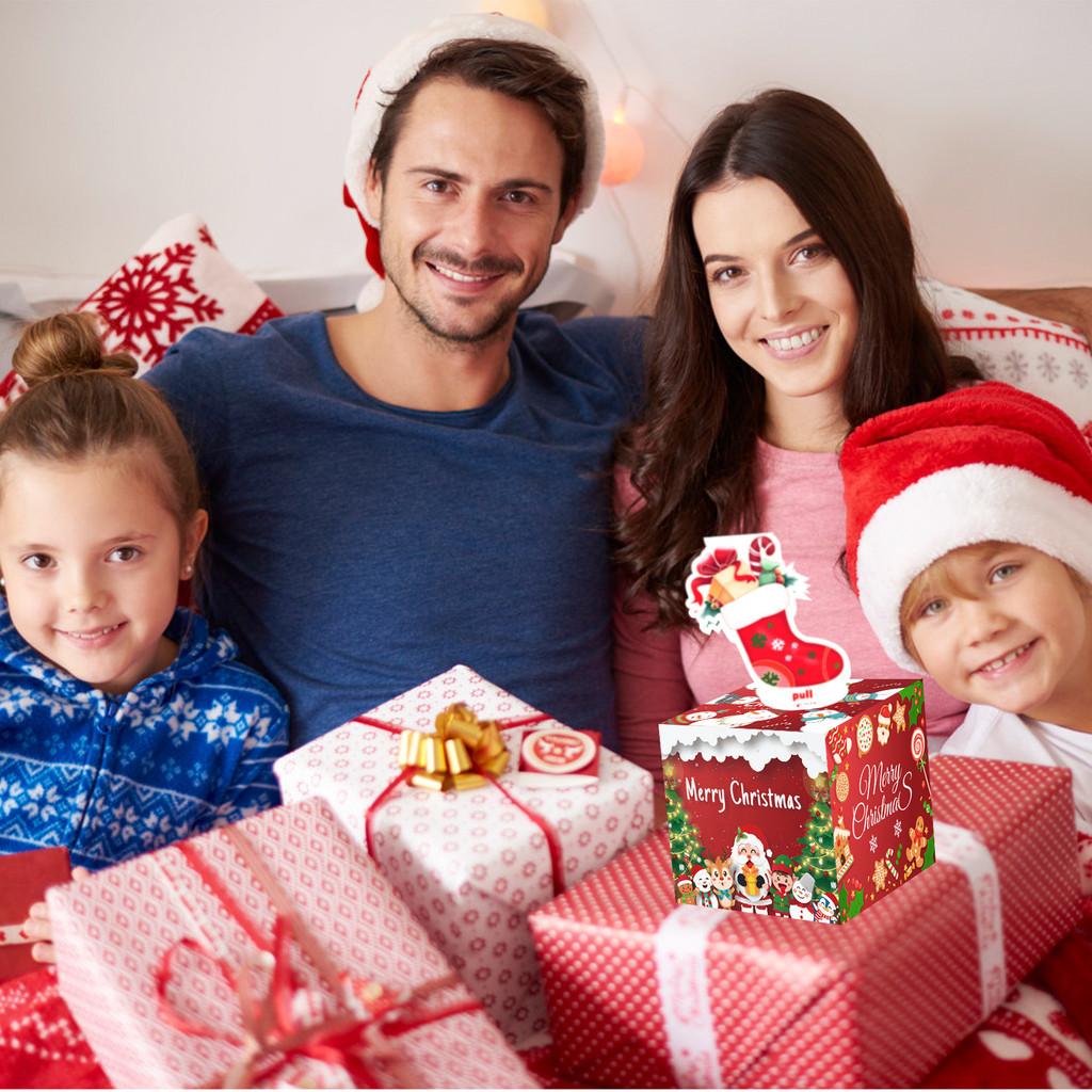 Red Theme Christmas Pattern Gift Box Holiday Decoration Props Atmosphere