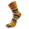 Women Short Toe Socks Colorful Rainbow Pattern Cotton Blend for Comfortable Five Finger Fit