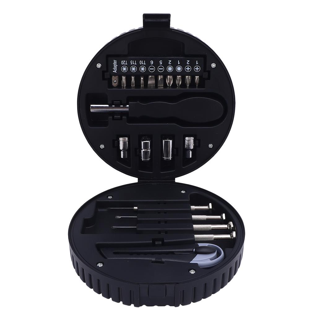20Pcs Tire Shaped Tool Set with Storage Box Carbon Steel Multifuncitonal Tire Shaped Tool Hardware