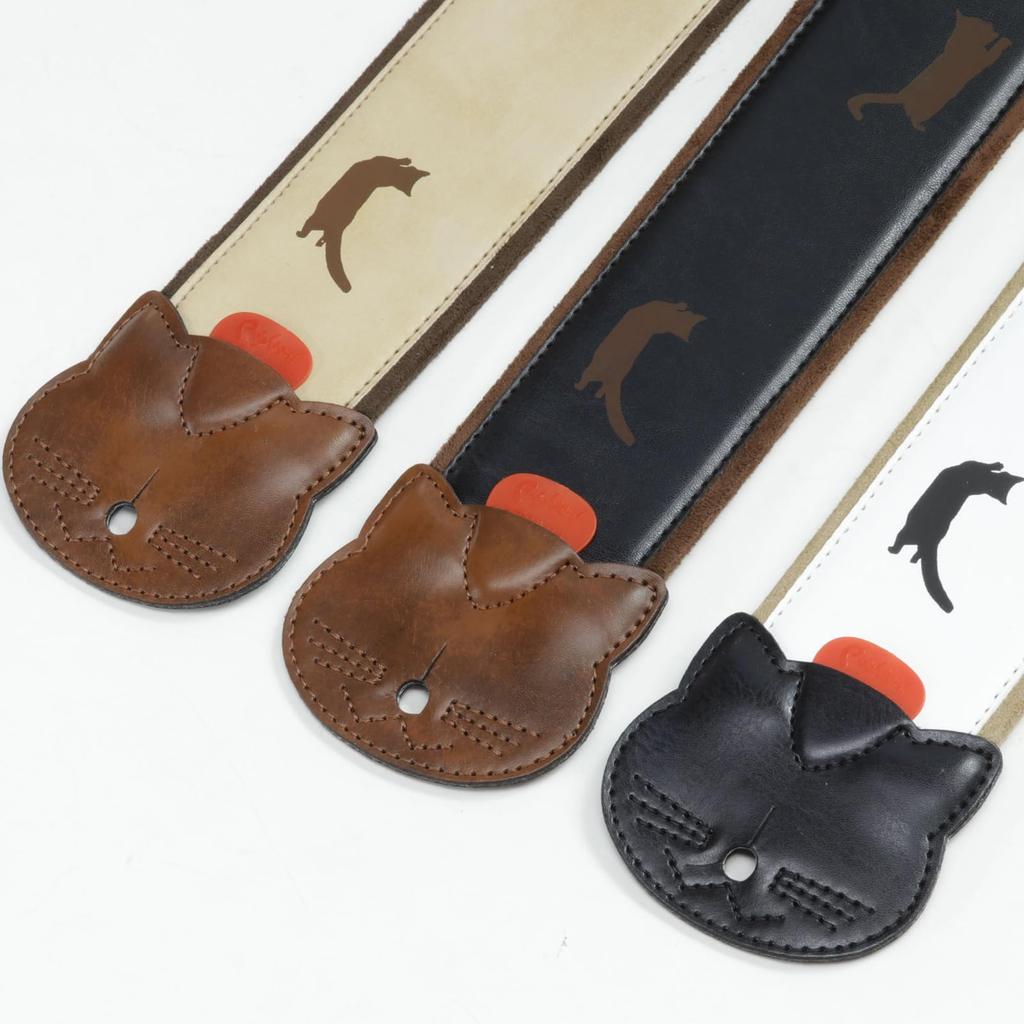 Straps 6cm YOJINEKO MILK WHITE RightOn! Guitar/Bass Strap, Wide, 96.5-146.5cm Long,