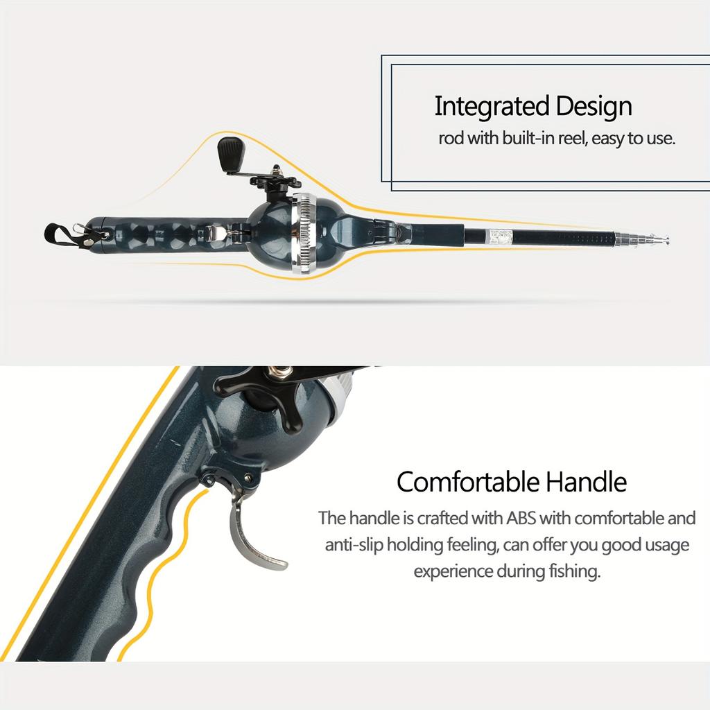 Сверхлегкое складное удилище из нержавеющей стали со встроенной катушкой - Компактная, прочная снасть для рыбалки в пресной и соленой воде