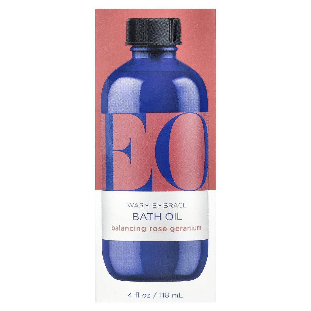 EO Products, Масло для ванны Warm Embrace, Балансирующая розовая герань, 4 жидких унции (118 мл)