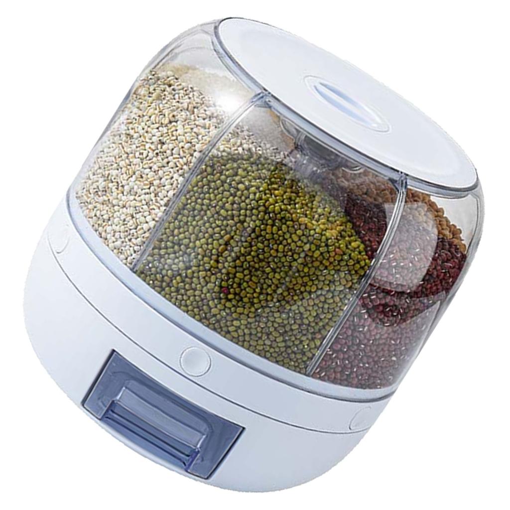 Grains Separate Storage Box Sealed Rotating Rice Bucket Home Insect Damp Proof Rice Storage Tank L 27x27cm 10.6x10.6in