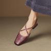 Универсальные сандалии лето новая сумка туфли с квадратным носком французский ретро женские низкий каблук легкий вырез одна педаль ленивые туфли