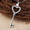925 Sterling Silver Key Necklace Women's Fashion Trend Pendant Ornaments Same Love Key Chain Silver