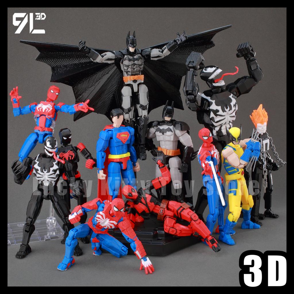 9L3D Printed Dummy13 Superheroes Superman Anime Multi-Jointed Shapeshift Toys Action Figures Mannequin T13 Model Ornaments Gifts