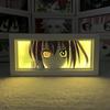 Attack Titan MDF Wood Frame LED Night Light Anime Paper Cut Lightbox for Bedroom Decoration Drop Shipping 5V Input Voltage