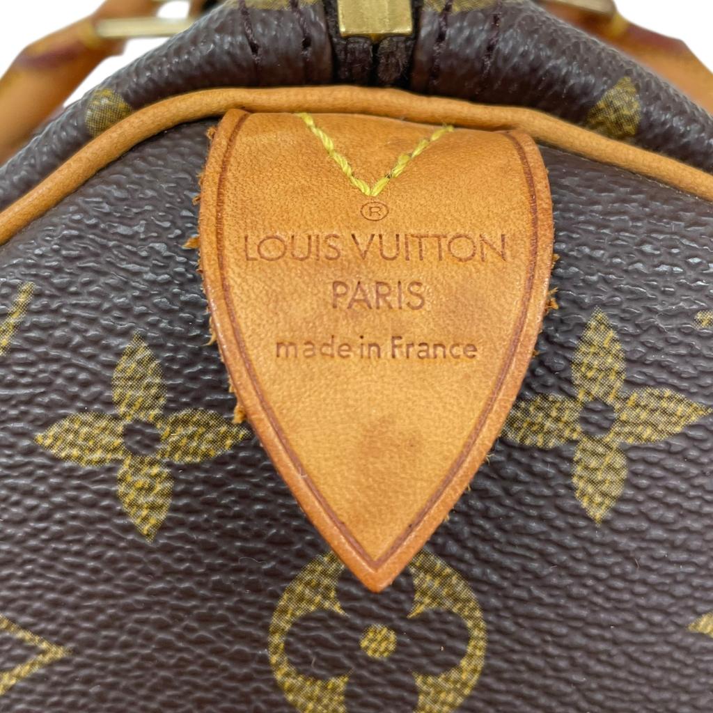 Подержанная сумка Louis Vuitton Monogram Speedy 35 M41524 Бостонская сумка Канва Коричневый Аутентичная 1213