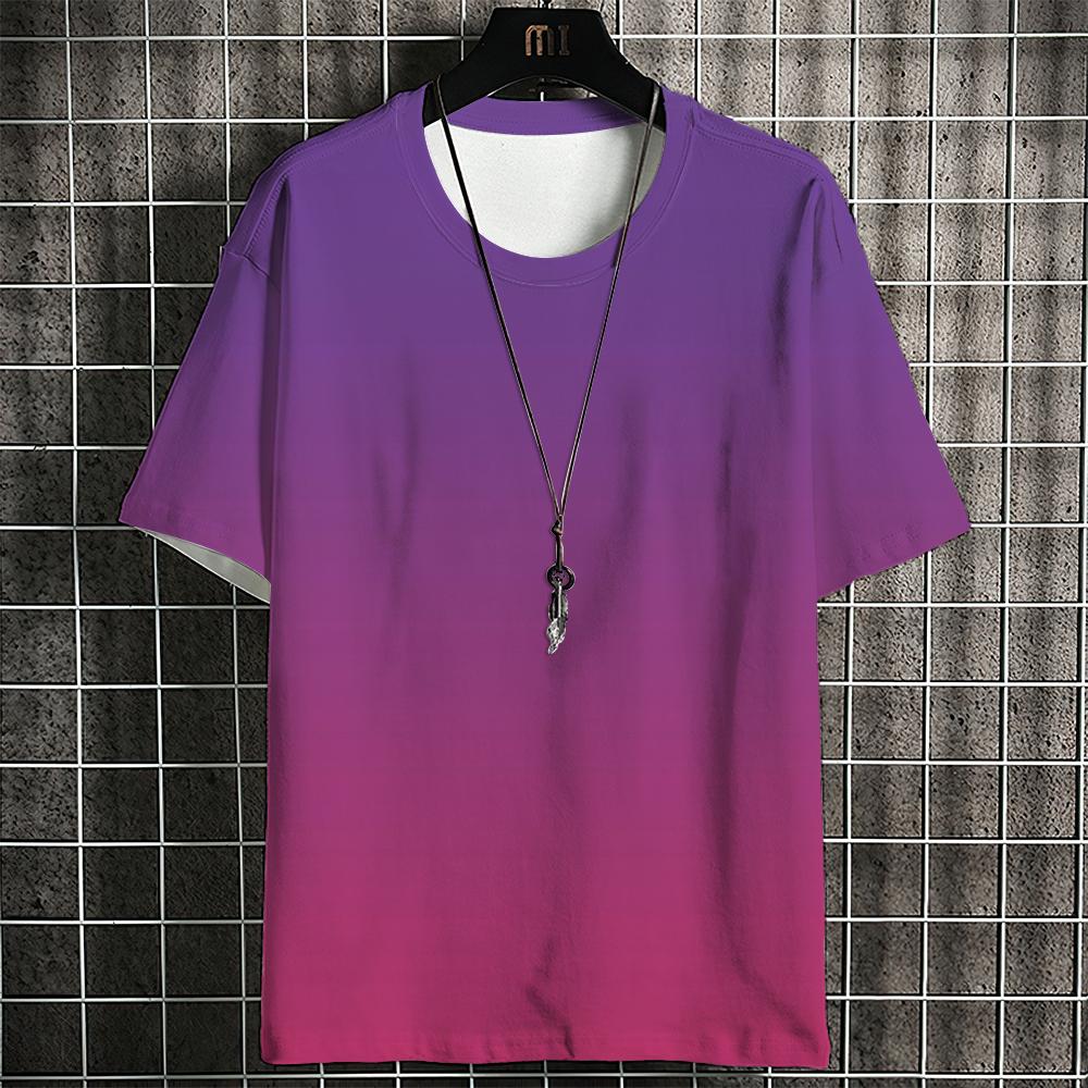 Свободные мужские уличные футболки в стиле хип-хоп, повседневная классическая футболка 2023 года с короткими рукавами и круглым вырезом с градиентом, модная футболка большого размера