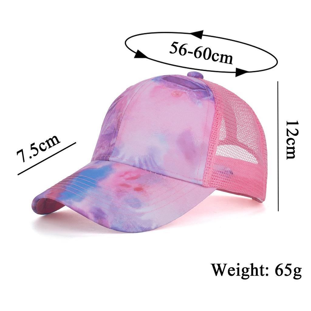 Spring and summer new tie-dye printing mesh cap baseball cap embroidery cap sun hat sun hat