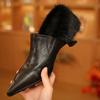 Sexy Women Shoes Fur Pointed Toe Loafers Heels Snow Ankle Boots 2024 Winter Elegant Leather Pumps New Short Plush Boots Mujer