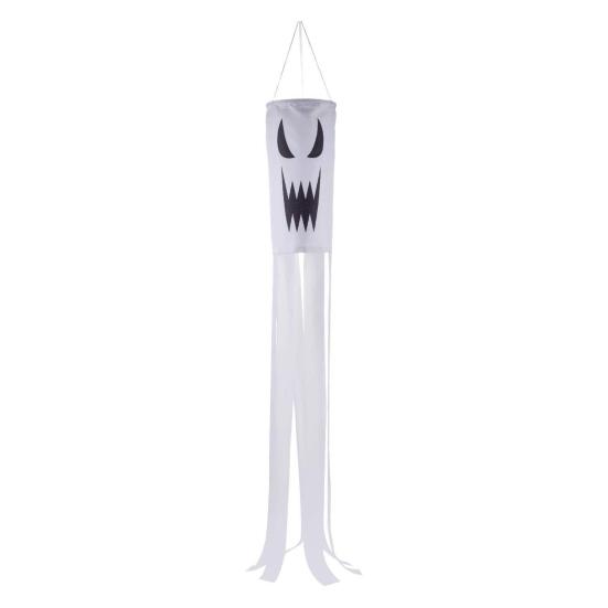 Halloween Ghost Windsock Flag 40 Inch Outdoor Hanging Decor Spooky Flying Ghost Wind Socks for Yard Patio Garden Pathway Tree Decor