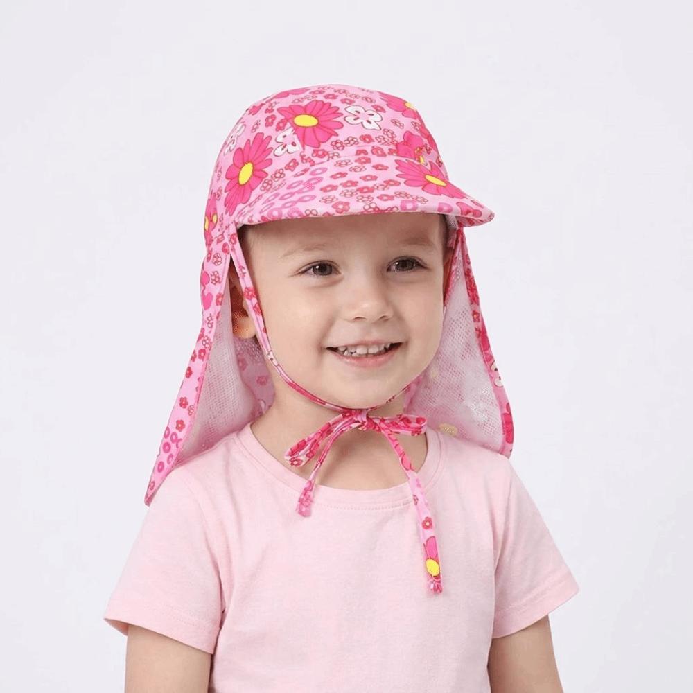 Flower Kids Beach Hat UV Protection Sunshade Swimming Cap Flap Cap Kids Sun Hat  Swimming
