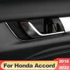 Car Accessories For Honda Accord X 10th 2018 Hybrid ABS Carbon Fiber Door Handle Bowl Cover Trim Stickers