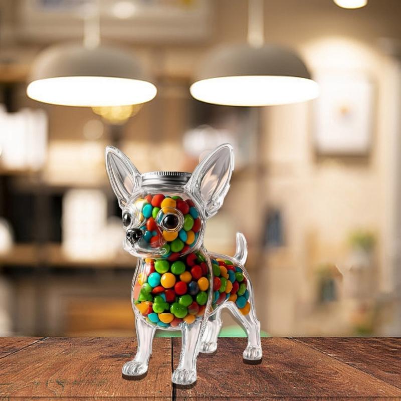 Dog Themed Airtight Glass Snacks Jar With Secure Lid For Storing Cookie Coffee Bean Pet Treats Kitchen Organizers