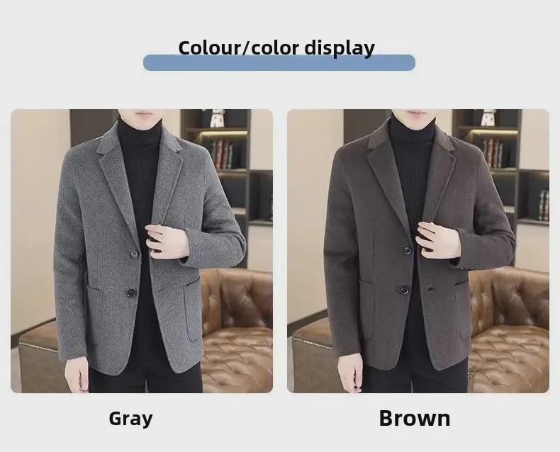 2024 Men's Woolen Stand Collar Coat - Autumn/Winter Business Casual Trend