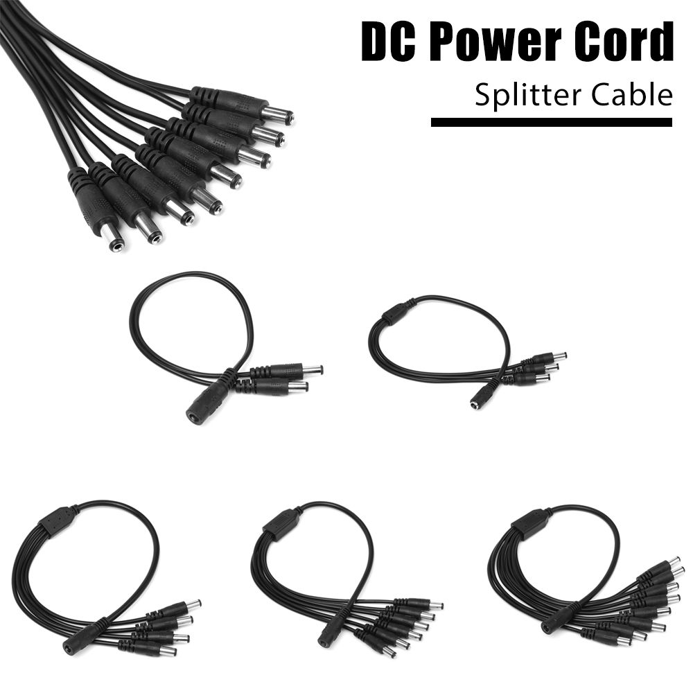 12V 5.5mm*2.1mm Connector Female to Male 1 to 2/3/4/6/8 Way DC Power Cord Splitter Cable