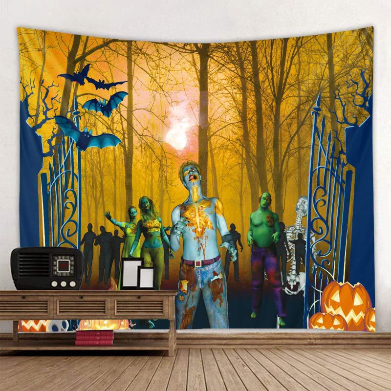 Happy Halloween Tapestry Wall Hanging Home Decor Horror Pumpkin Blanket Witch Aesthetics Living Room Tapestry Decoration