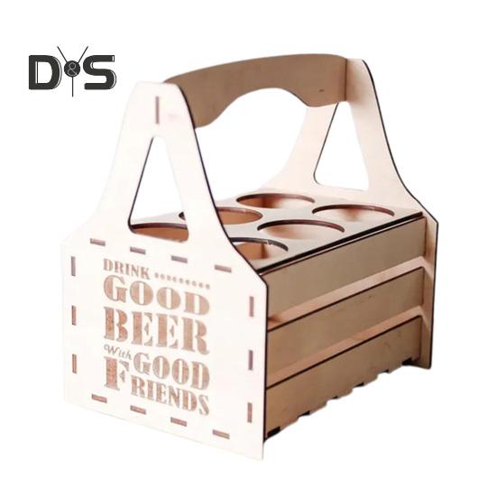 Деревянная пивная банка для пикника, пивная переноска, держатель для пивных бутылок, сумка в винтажном стиле для 4 или 6 бутылок, вечеринки с возможностью принести свое пиво, барбекю