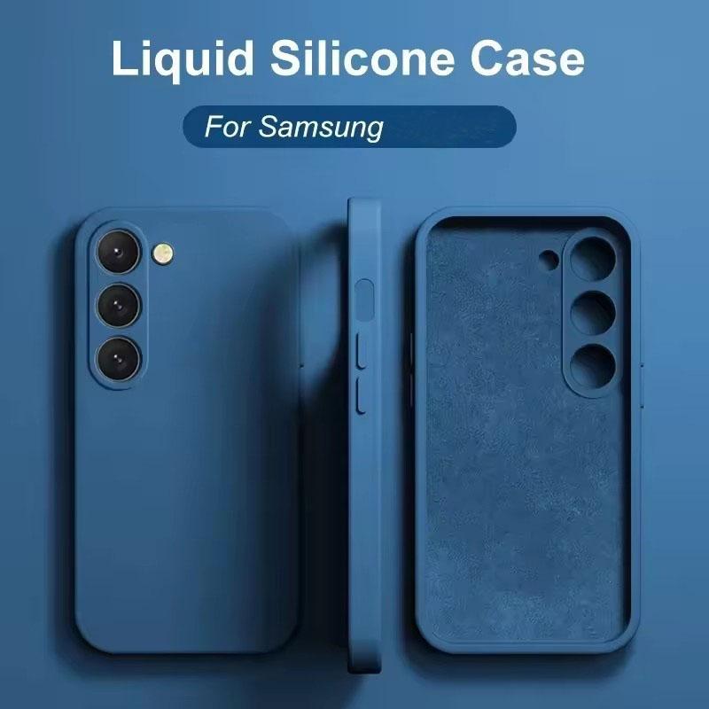 Чехол S25 S24Plus, жидкий силиконовый чехол для телефона Samsung Galaxy S23 S 23 S22 Ultra S24 FE S25 + Plus, мягкий чехол