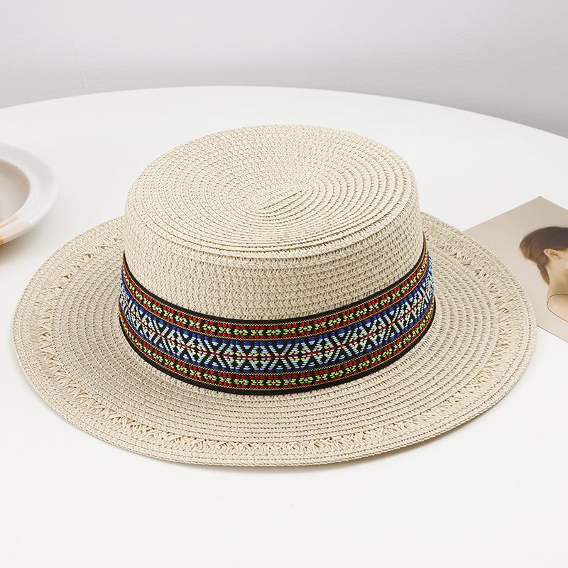 Ethnic style jazz hat summer new men and women straw hat sunshade leisure vacation beach hat retro top hat