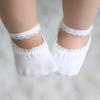 1 Pair Girl Socks Solid Color Breathable Elastic Baby Girl Lace Crew Socks for Summer